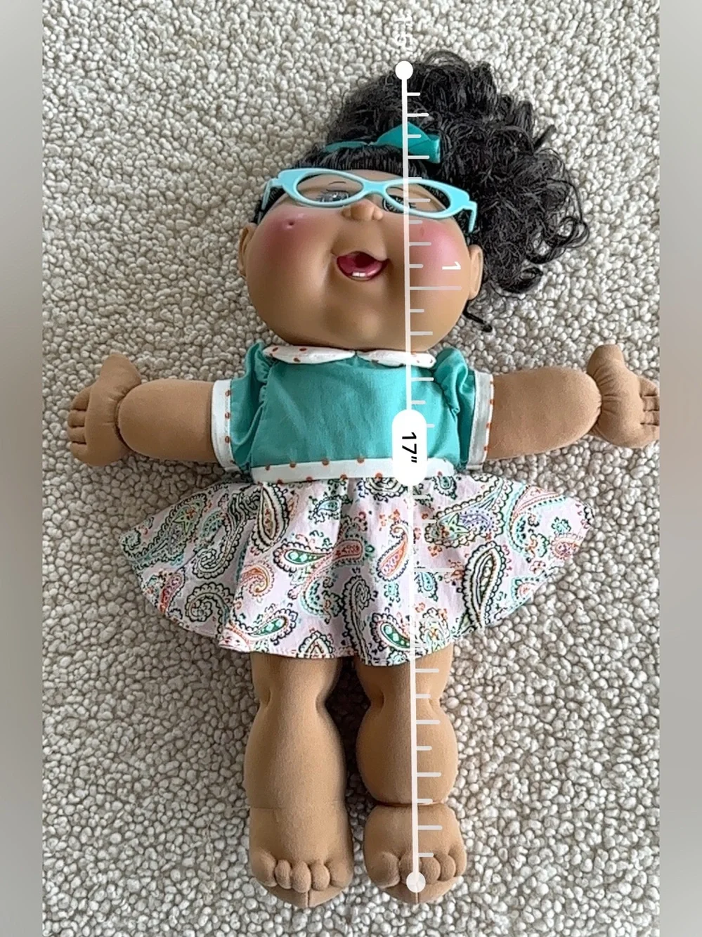 Cabbage Patch Kids Babylnd Doll 14” Glasses Outfit Cute Girl Dark Brunette 2015